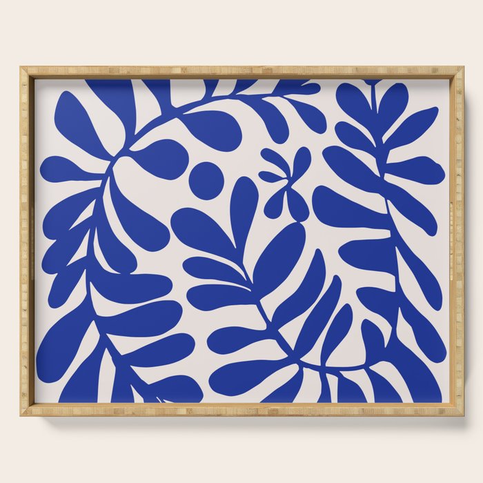 Blue foliage Serving Tray Gallery Image 1
