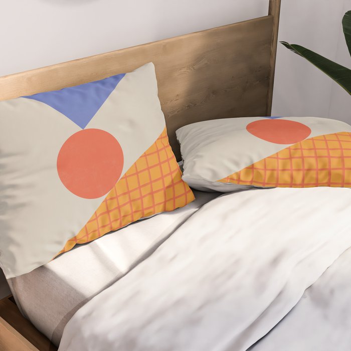 Red Circle #3 Pillow Sham Gallery Image 2