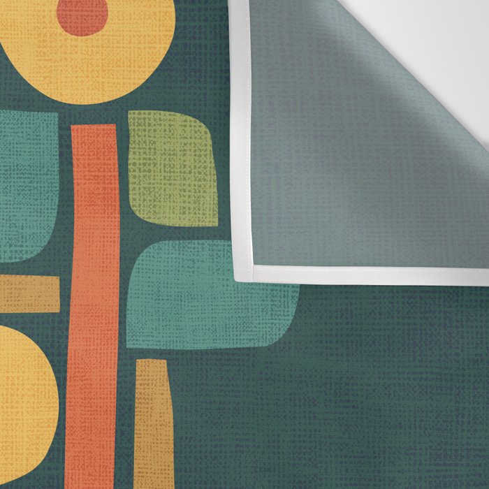 Bird in mid-century garden Wall Tapestry Gallery Image 3