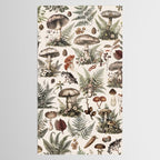 Woodland Vibes Mushroom And Fern Pattern Beige Tablecloth Gallery Image 2