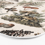 Woodland Vibes Mushroom And Fern Pattern Beige Bath Mat Gallery Image 3