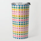 Spring Flower Stripes Cute Cheerful Colorful Mini Floral Pattern Travel Mug Gallery Image 2