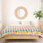 Spring Flower Stripes Cute Cheerful Colorful Mini Floral Pattern Duvet Cover Gallery Image 3