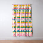 Spring Flower Stripes Cute Cheerful Colorful Mini Floral Pattern Window Curtain Gallery Image 3