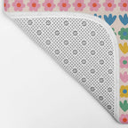 Spring Flower Stripes Cute Cheerful Colorful Mini Floral Pattern Bath Mat Gallery Image 2