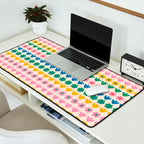 Spring Flower Stripes Cute Cheerful Colorful Mini Floral Pattern Desk Mat Gallery Image 2