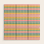 Spring Flower Stripes Cute Cheerful Colorful Mini Floral Pattern Wood Wall Art Gallery Image 1