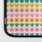 Spring Flower Stripes Cute Cheerful Colorful Mini Floral Pattern Laptop Sleeve Gallery Image 3