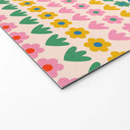 Spring Flower Stripes Cute Cheerful Colorful Mini Floral Pattern Welcome Mat Gallery Image 2