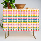 Spring Flower Stripes Cute Cheerful Colorful Mini Floral Pattern Credenza Gallery Image 1