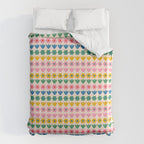 Spring Flower Stripes Cute Cheerful Colorful Mini Floral Pattern Duvet Cover Gallery Image 6