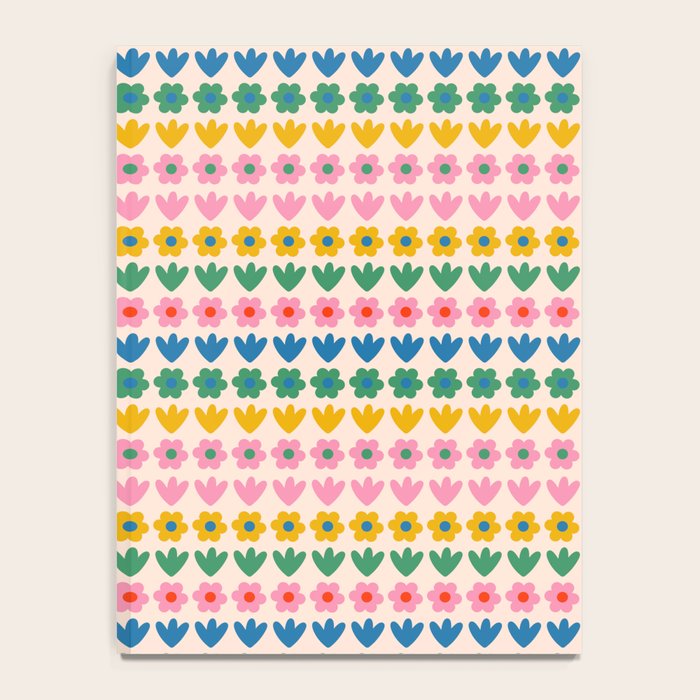 Spring Flower Stripes Cute Cheerful Colorful Mini Floral Pattern Notebook Gallery Image 4