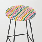 Spring Flower Stripes Cute Cheerful Colorful Mini Floral Pattern Stool Gallery Image 2