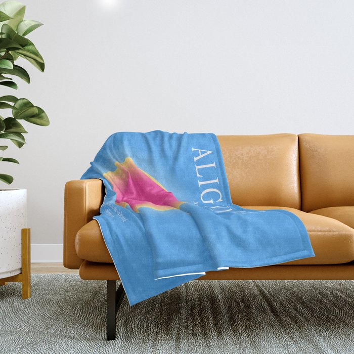 Gradient Angel Numbers: Angel Number 222 - Alignment  Throw Blanket Gallery Image 1