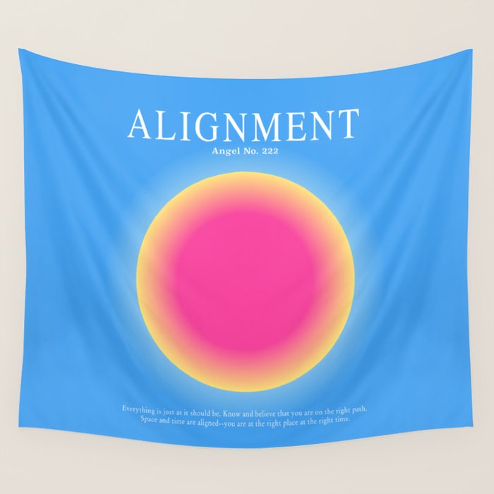 Gradient Angel Numbers: Angel Number 222 - Alignment  Wall Tapestry