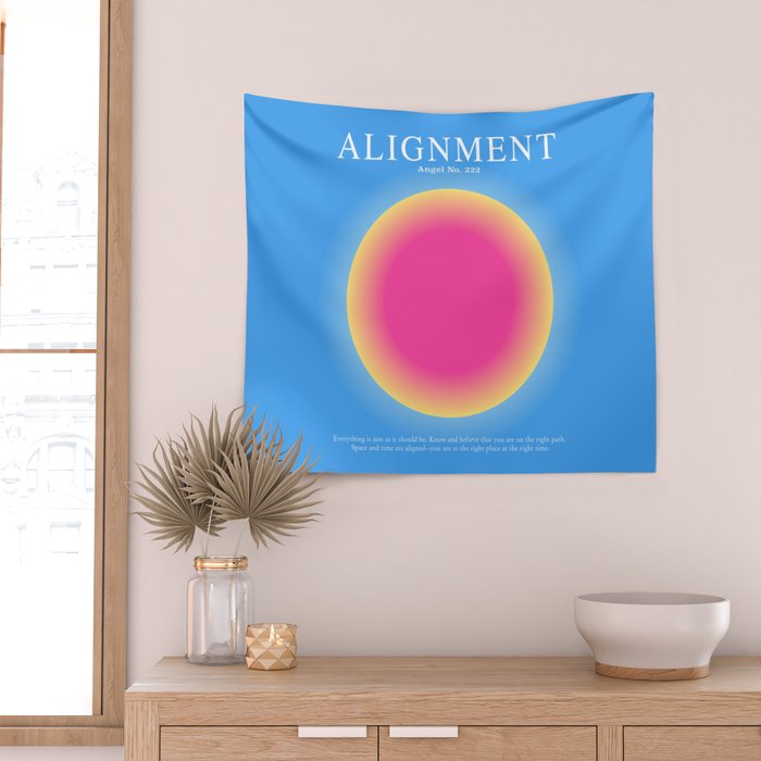 Gradient Angel Numbers: Angel Number 222 - Alignment  Wall Tapestry Gallery Image 2