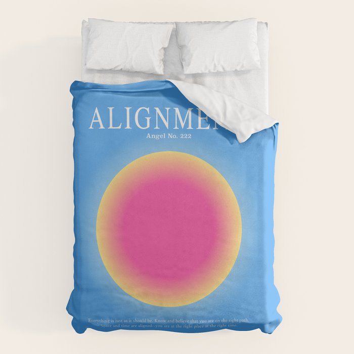 Gradient Angel Numbers: Angel Number 222 - Alignment  Duvet Cover Gallery Image 1