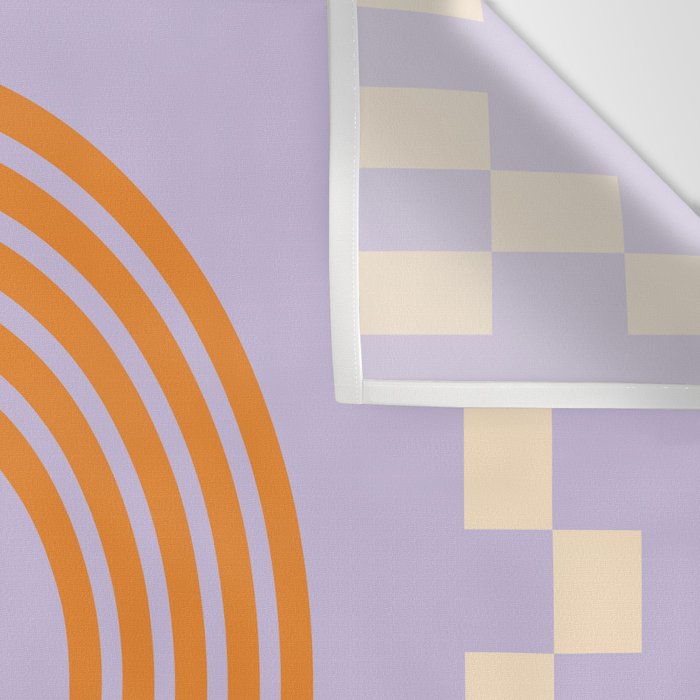 Chess Rainbow Lilac and orange Wall Tapestry Gallery Image 3