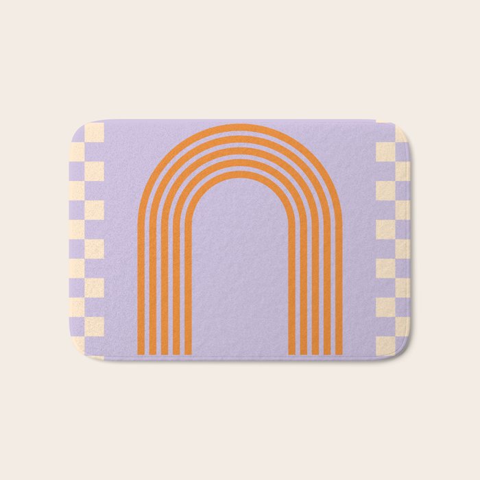 Chess Rainbow Lilac and orange Bath Mat Gallery Image 1