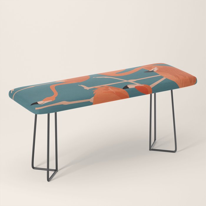 Graceful Flamingos 3 Bench Gallery Image 1