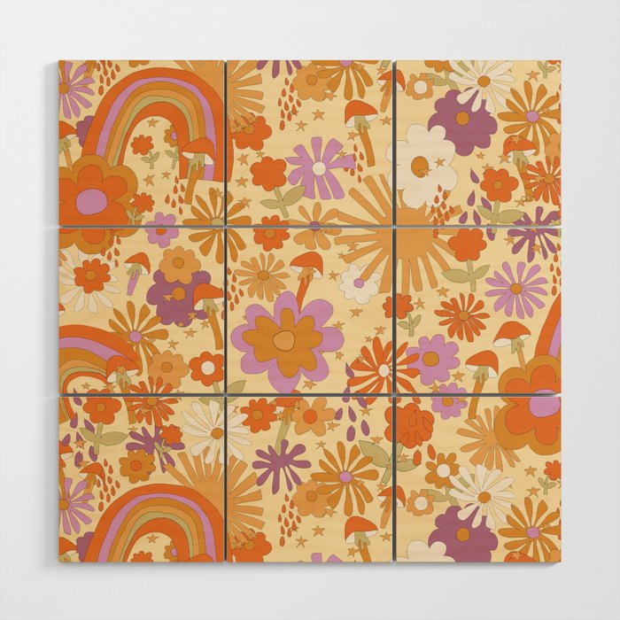 Rainbows, Sunshine and Stars Wood Wall Art Gallery Image 1