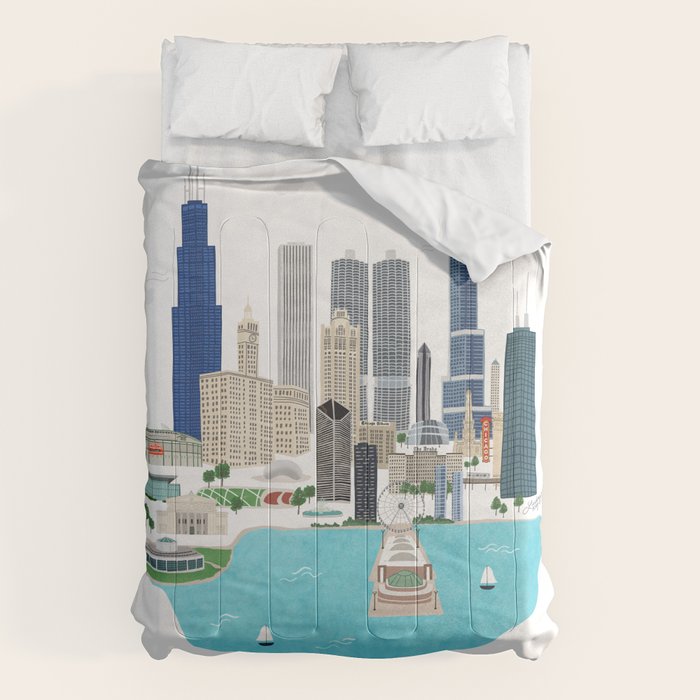 Chicago Illustration Comforter Gallery Image 6