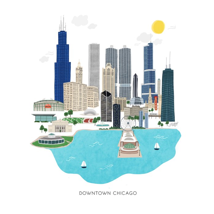 Chicago Illustration Coffee Mug Gallery Image 2