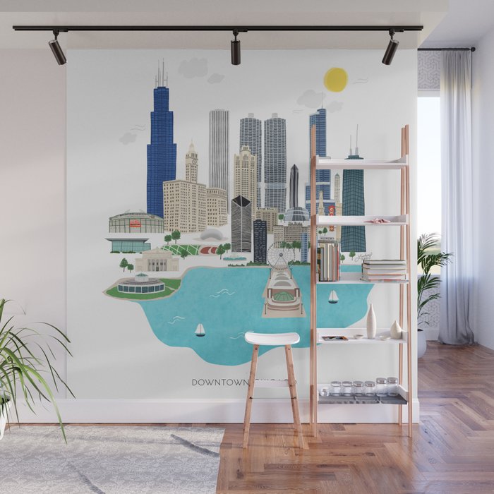 Chicago Illustration Wall Mural Gallery Image 1