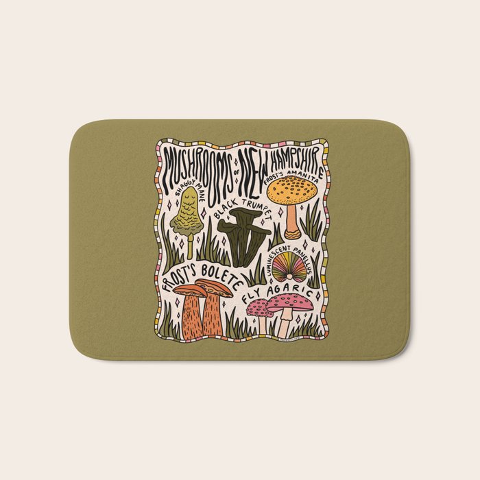 Mushrooms of New Hampshire Bath Mat Gallery Image 1