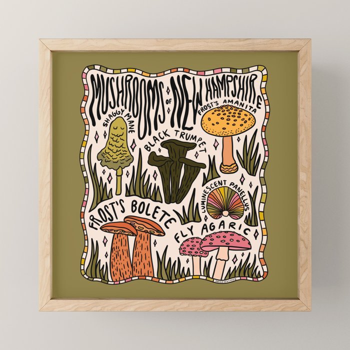 Mushrooms of New Hampshire Mini Art Print Gallery Image 1