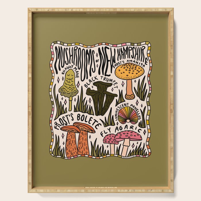 Mushrooms of New Hampshire Serving Tray Gallery Image 1