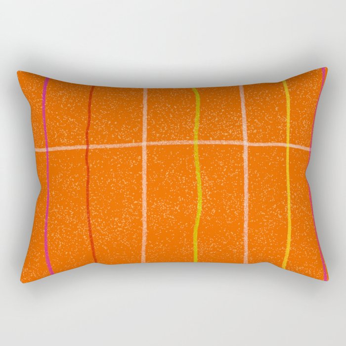 Textured Picnic Pattern in Poppy Red Rectangular Pillow Gallery Image 1