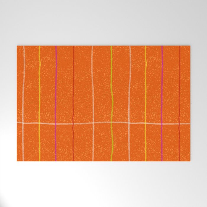 Textured Picnic Pattern in Poppy Red Welcome Mat Gallery Image 1