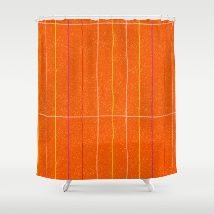 Textured Picnic Pattern in Poppy Red Shower Curtain Gallery Image 1