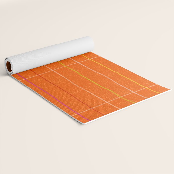 Textured Picnic Pattern in Poppy Red Yoga Mat Gallery Image 2