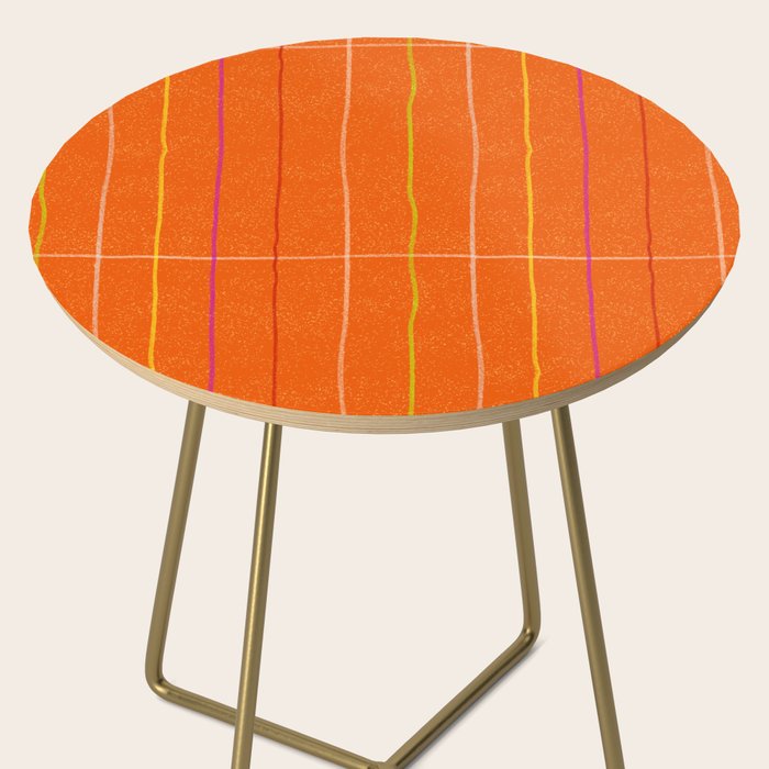 Textured Picnic Pattern in Poppy Red Side Table Gallery Image 2