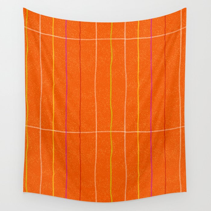 Textured Picnic Pattern in Poppy Red Wall Tapestry Gallery Image 4
