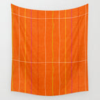 Textured Picnic Pattern in Poppy Red Wall Tapestry Gallery Image 4