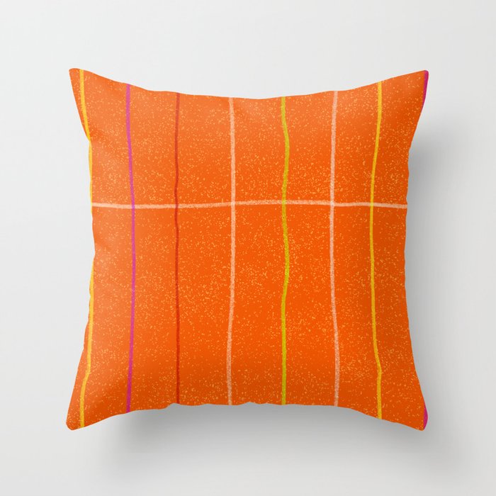 Textured Picnic Pattern in Poppy Red Throw Pillow Gallery Image 6