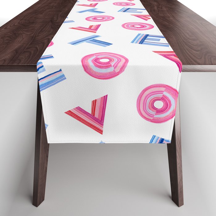 Cast Your Vote | Hand-Lettered Pattern in White Table Runner Gallery Image 1