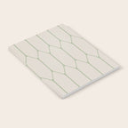 Long Honeycomb Minimalist Geometric Pattern in Beige and Sage Green Notebook Gallery Image 2