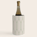 Long Honeycomb Minimalist Geometric Pattern in Beige and Sage Green Wine Chiller Gallery Image 2