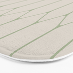 Long Honeycomb Minimalist Geometric Pattern in Beige and Sage Green Bath Mat Gallery Image 3