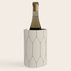 Long Honeycomb Minimalist Geometric Pattern in Beige and Sage Green Wine Chiller Gallery Image 3