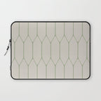Long Honeycomb Minimalist Geometric Pattern in Beige and Sage Green Laptop Sleeve Gallery Image 1