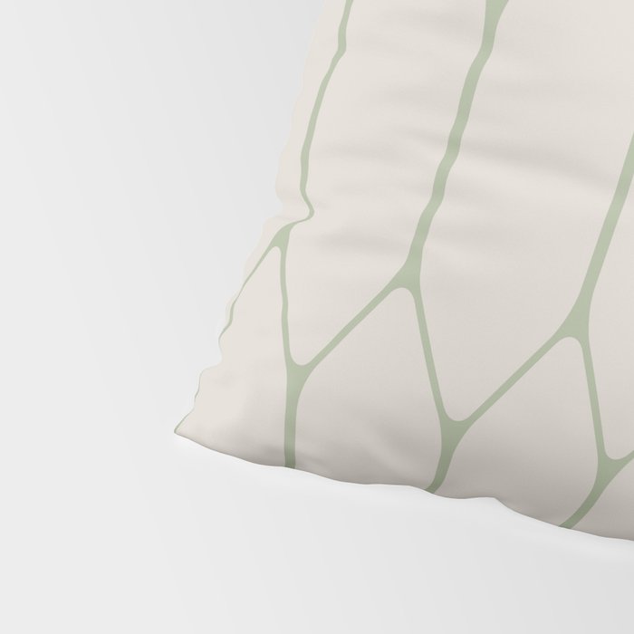 Long Honeycomb Minimalist Geometric Pattern in Beige and Sage Green Pillow Sham Gallery Image 4