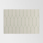 Long Honeycomb Minimalist Geometric Pattern in Beige and Sage Green Rug Gallery Image 2