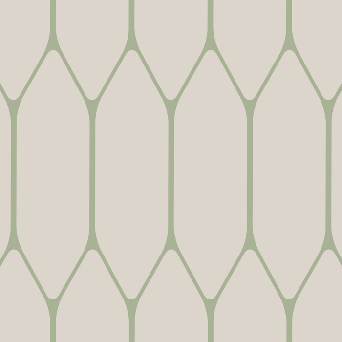 Long Honeycomb Minimalist Geometric Pattern in Beige and Sage Green Coffee Mug Gallery Image 2