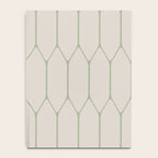 Long Honeycomb Minimalist Geometric Pattern in Beige and Sage Green Notebook Gallery Image 4