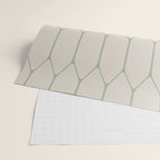 Long Honeycomb Minimalist Geometric Pattern in Beige and Sage Green Wrapping Paper Gallery Image 2